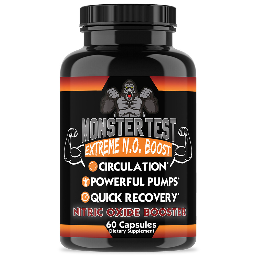 Monster Test Nitric Oxide Pre Workout Pump, Circulation, Recovery, Energy 1PK
