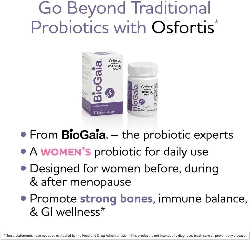BioGaia Osfortis Women’s Probiotic Bone Immune GI Support 60 Capsules 1 Pack