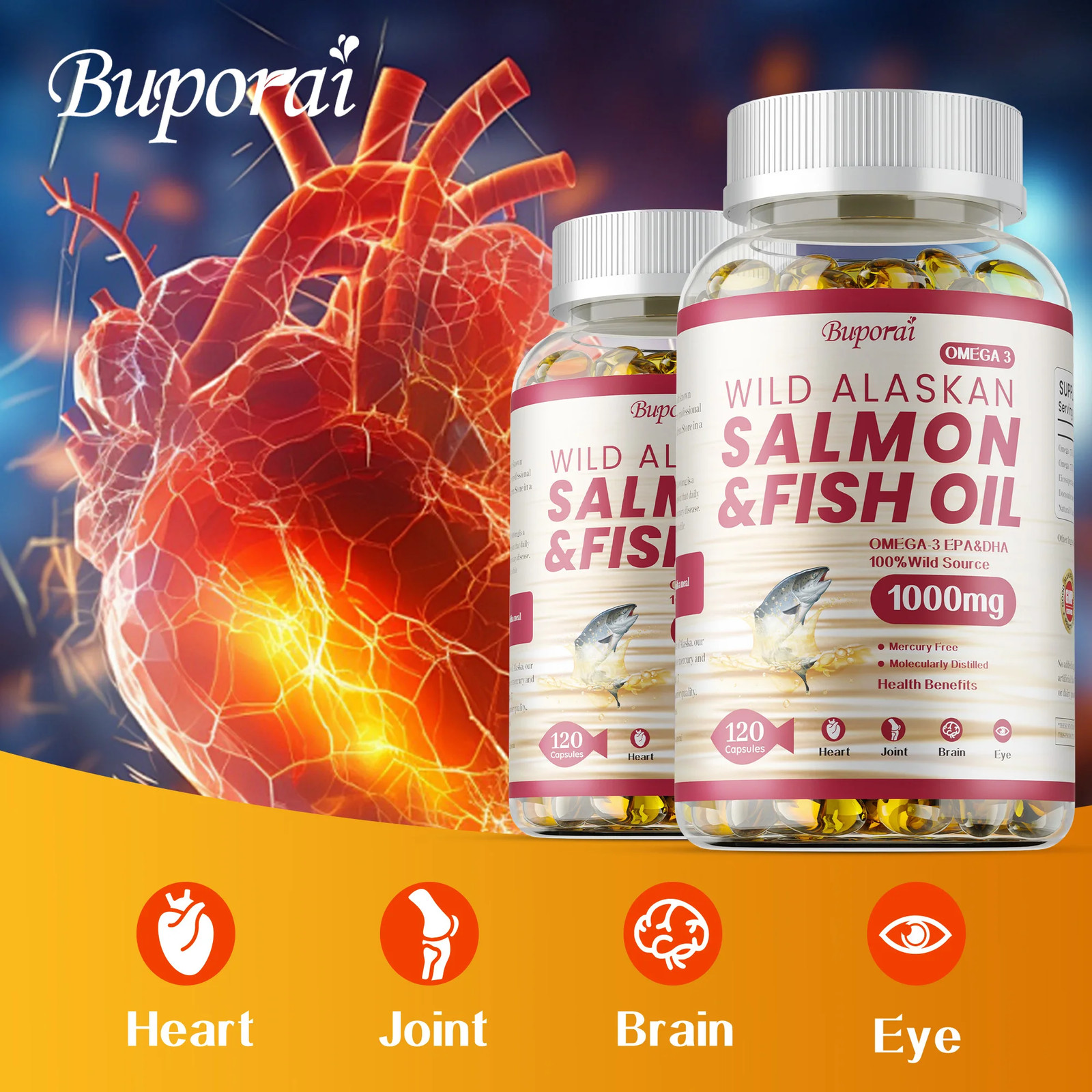 Salmon & Fish Oil 240pcs – Antioxidant, Heart, Cardiovascular and Skin Health
