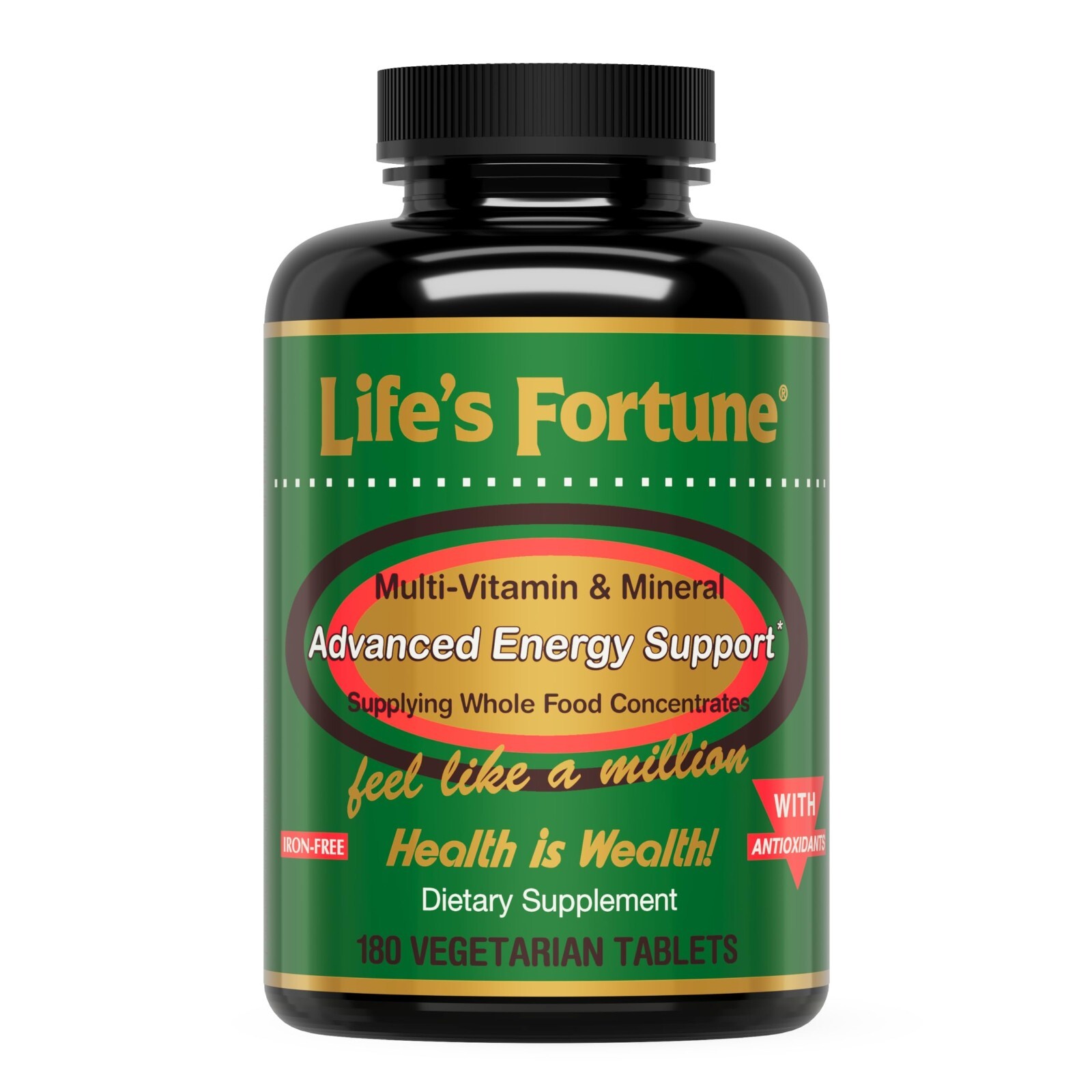 Life’s Fortune Multivitamin & Mineral 180 Tablets, All Natural Energy Source