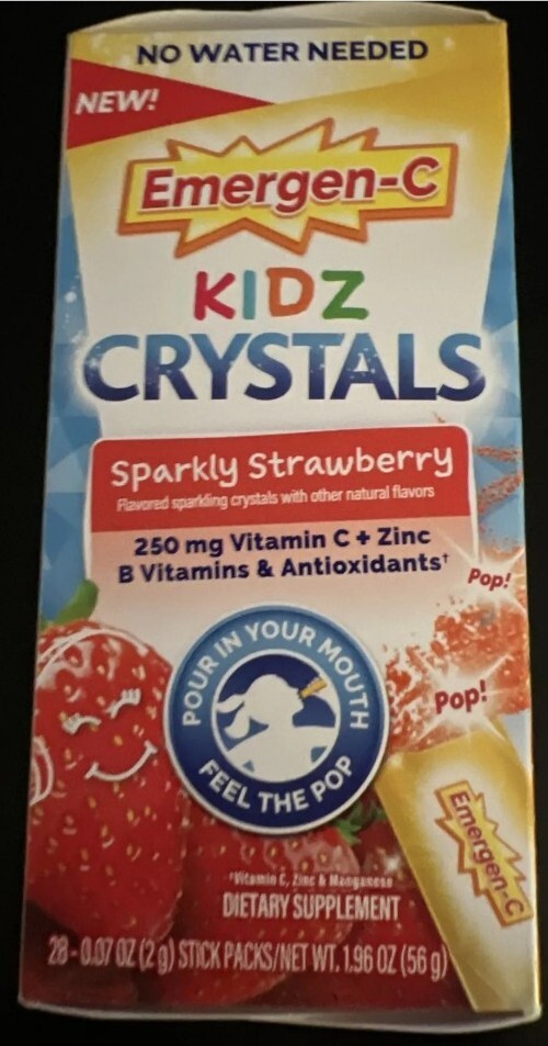 Emergen-C Kidz Crystals, On-The-Go Strawberry Immune Support Vitamin C 3/2025