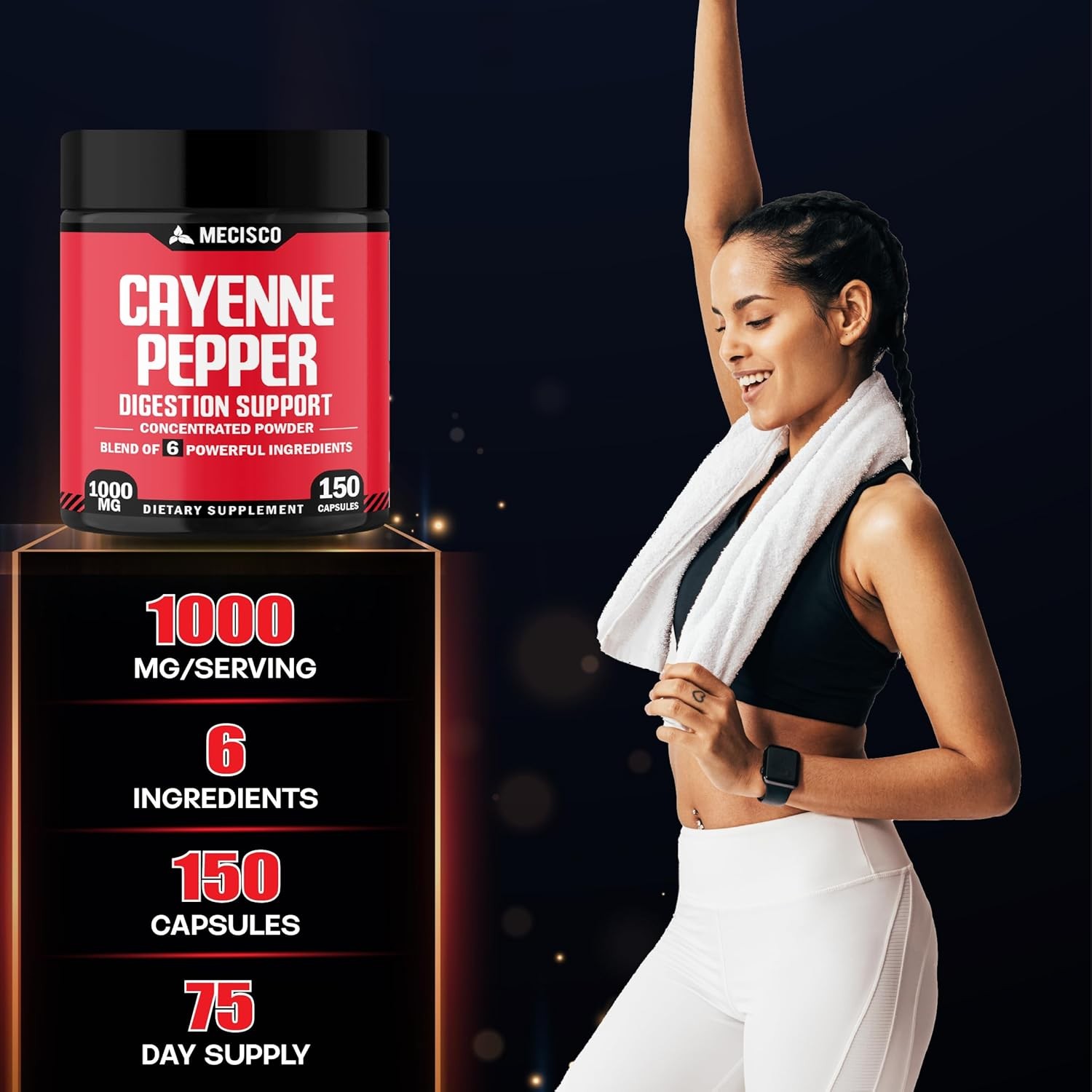 Cayenne Pepper Capsules with Ginger Root Beet Root and Black Pepper Supplements