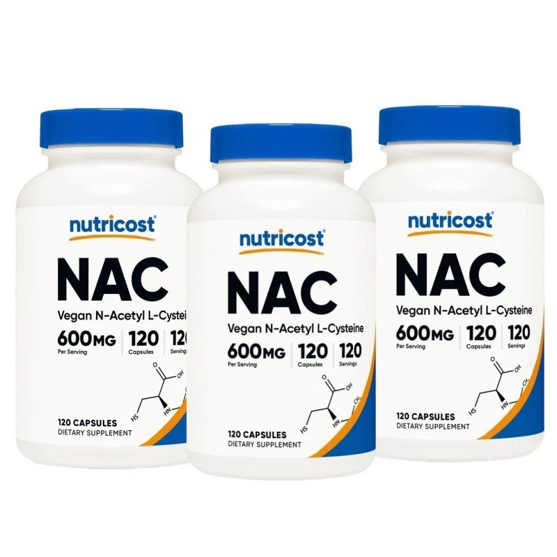 3PACK Nutricost N-Acetyl L-Cysteine [NAC] 600mg, | Non-GMO & Gluten Free