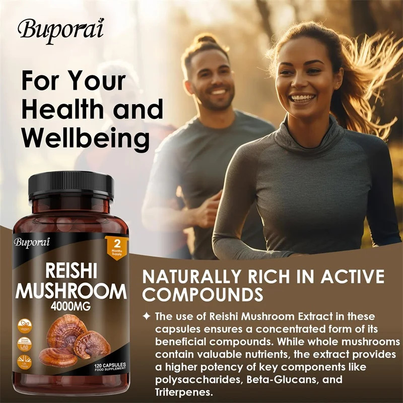 Reishi Mushroom 240pcs,Improve Memory, Protect Brain Nerves, Relieve Stress