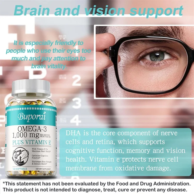 Omega 3 120pcs – Eye Health, Helps Brain Development and Cardiovascular Health