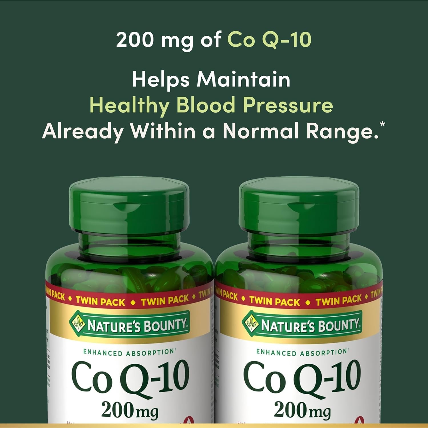 CoQ10 200mg 160 Rapid Release Softgels – Nature’s Bounty Heart & Energy Support