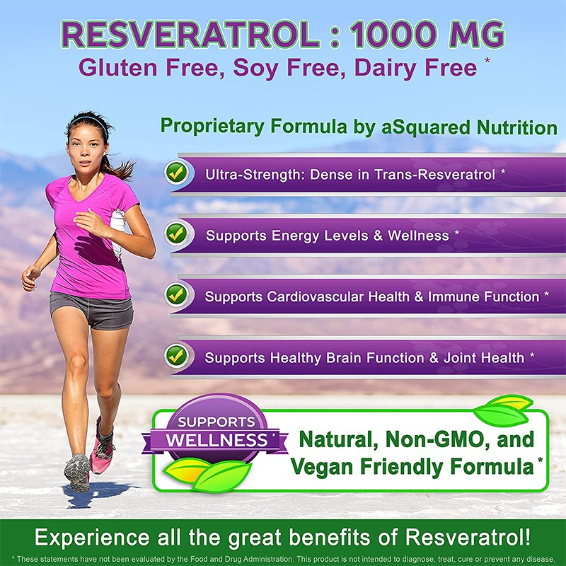 Resveratrol Extract Supplements Supports Joints Nervous System 120 Pills US