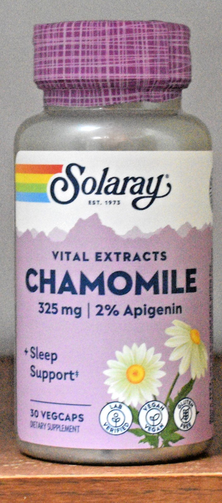 Solaray Chamomile 325 mg 30 Capsules Vital Extracts 30 VegCaps 2% Apigenin