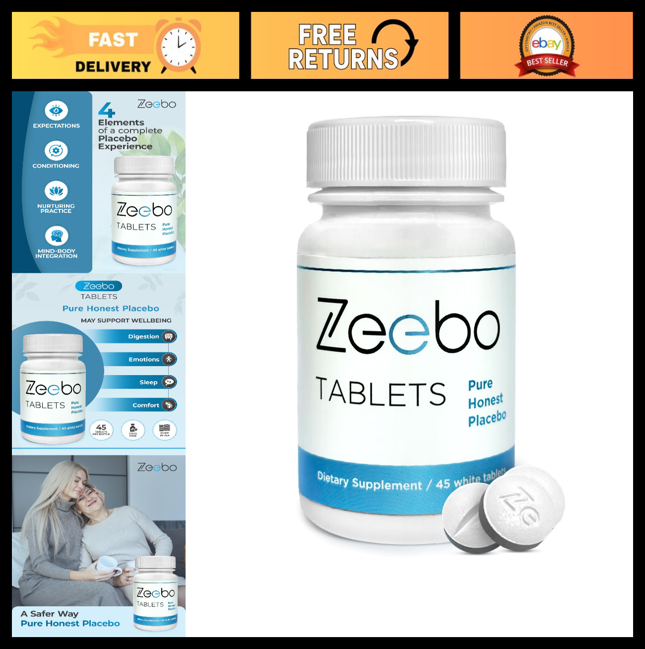 Placebo Pills – Choose Tablet or Capsule Form, Natural Wellness Supplement