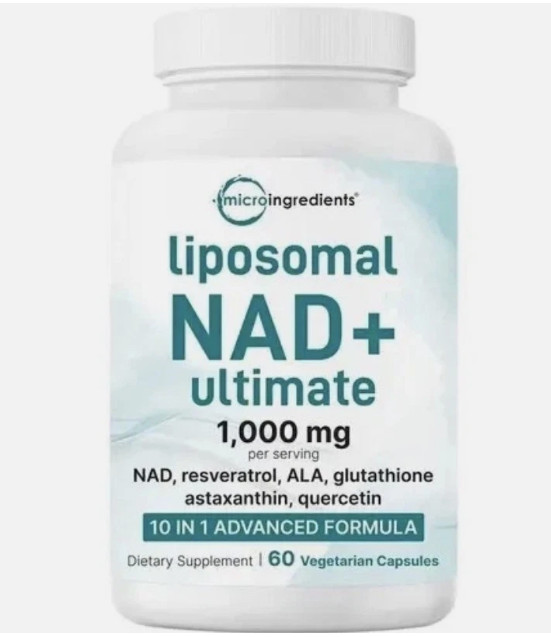 NAD+ Supplement with Glutathione, Resveratrol, Astaxanthin – 10-in-1 Formula NEW