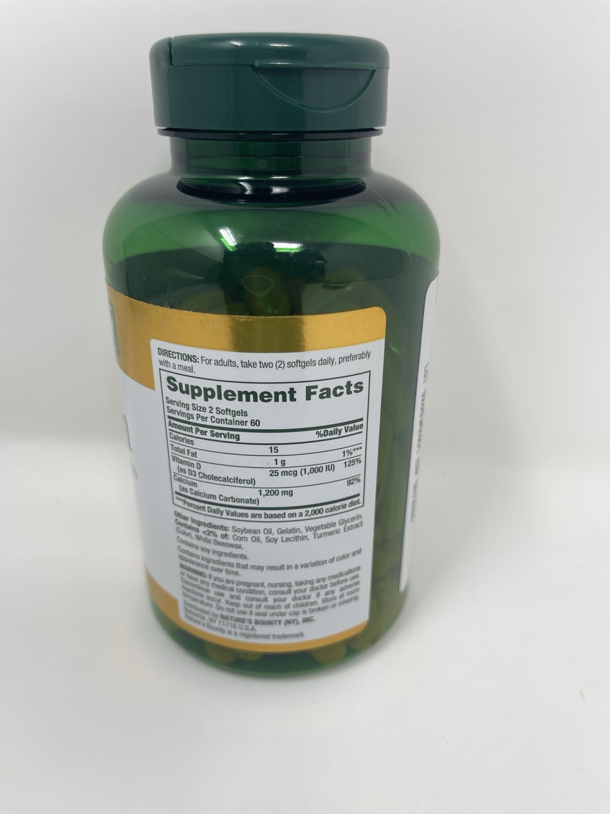 Nature’s Bounty 1200mg Calcium & 1000IU Vitamin D3, 120 Softgels