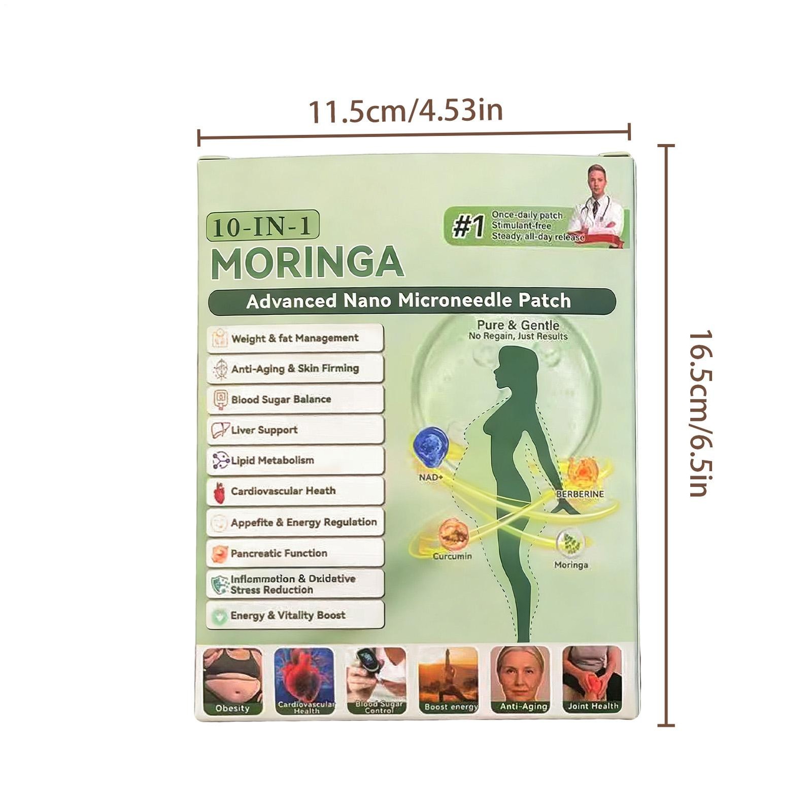 Premium Luxarise Moringa Berberine 10-in-1 Advanced Nano Microneedle Patch(7pcs)