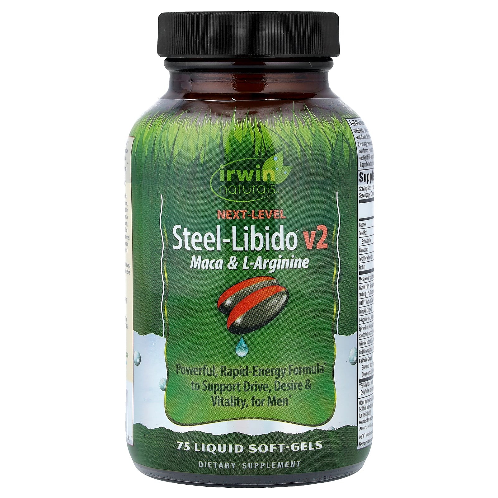 2 X Irwin Naturals, Steel-Libido� V2, Maca & L-Arginine, 75 Liquid Soft-Gels