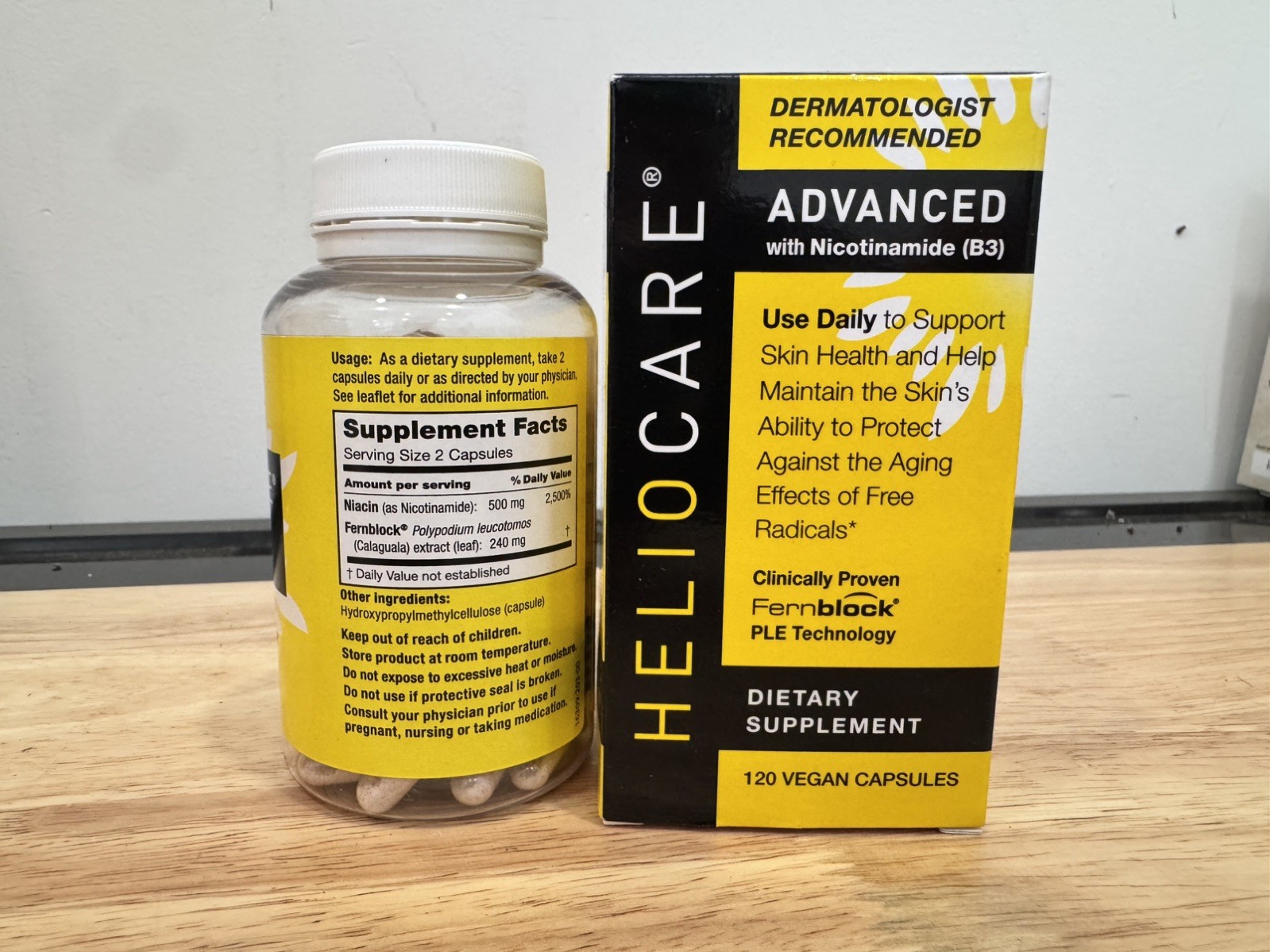 2x NEW Heliocare Advanced Niacin B3 for Healthy Skin 120ct Fernblock-PLE 07/2026