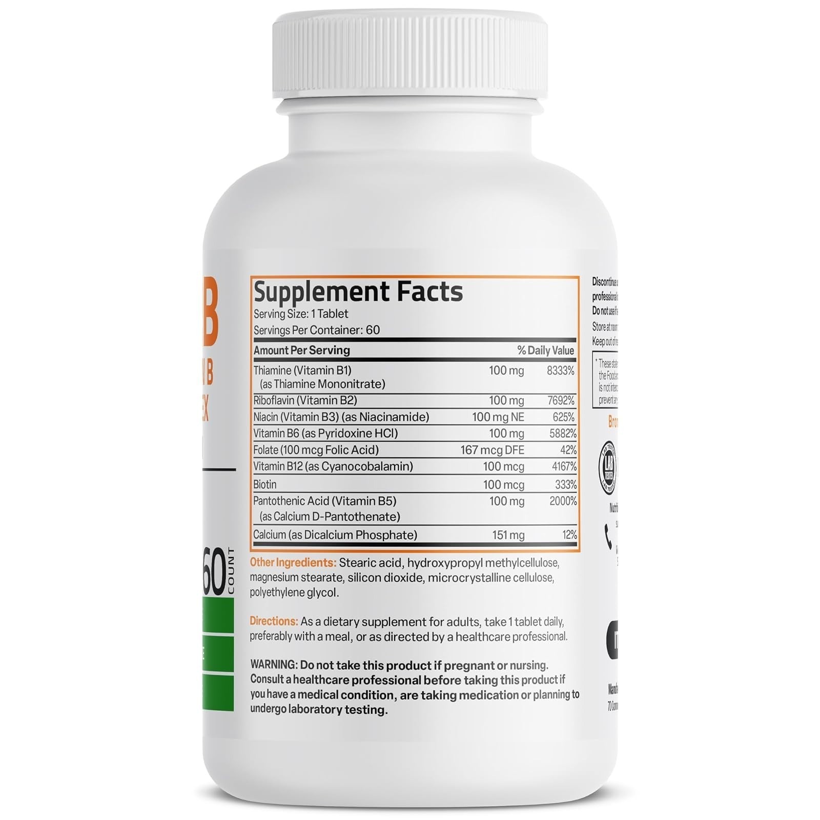 Bronson Super B100 Vitamin B Complex – 60 Tablets