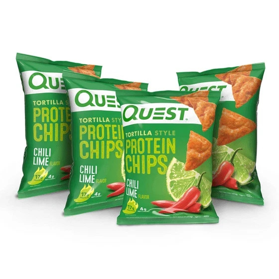 Quest Tortilla Style Protein Chips, Chili Lime, 1.1oz – 4 Count Bags