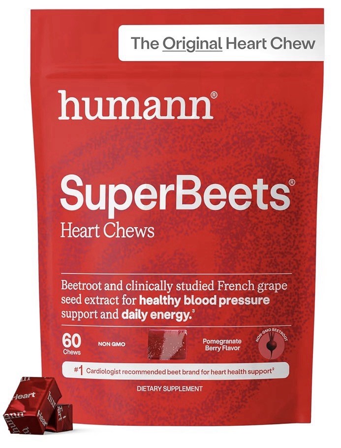 Humann SuperBeets Heart Chews Pomegranate Berry | 60 Chews