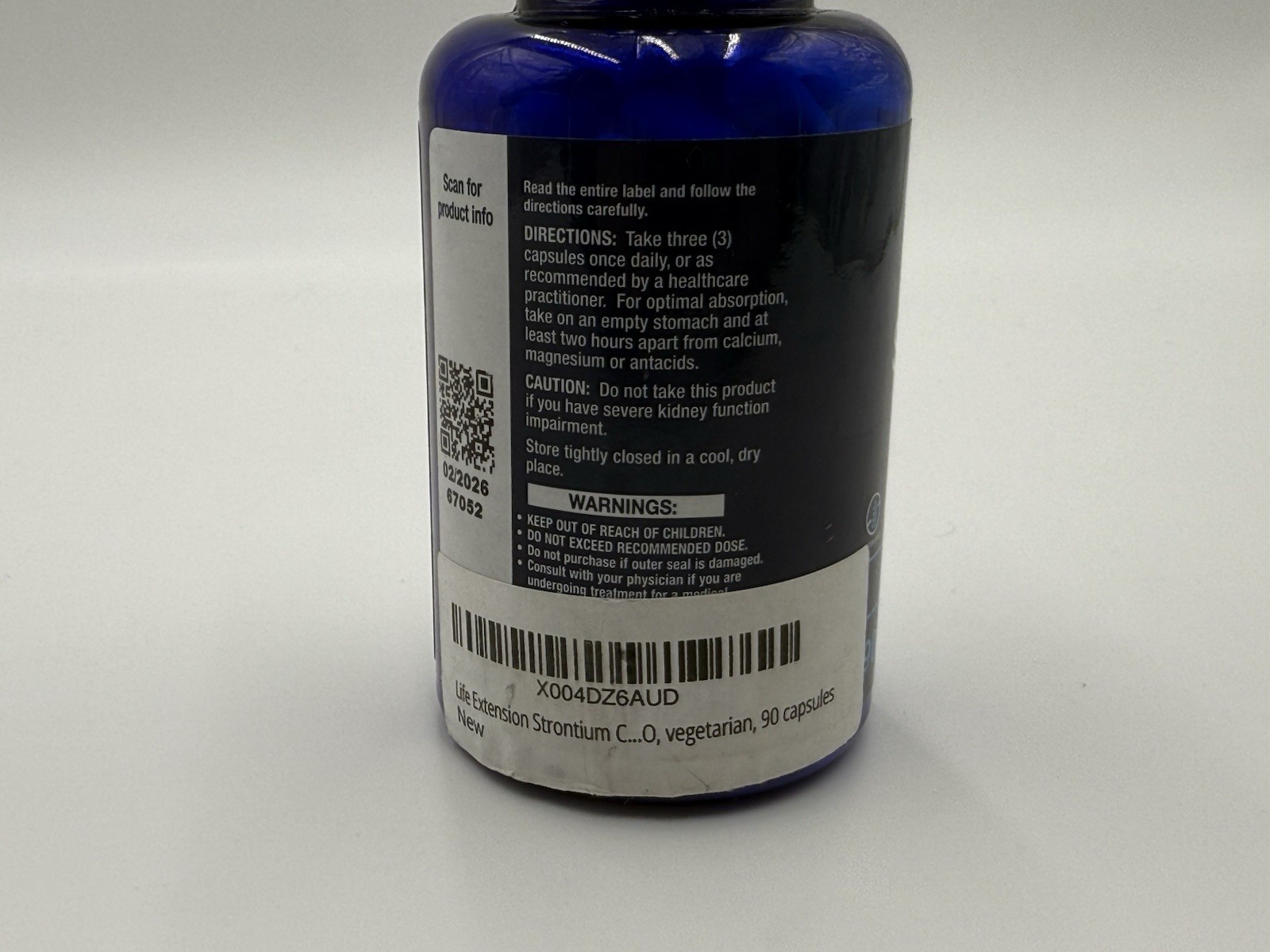 Life Extension Strontium Caps 750 mg 90 Veg Caps, Bone Health ~ Exp. 02/2026