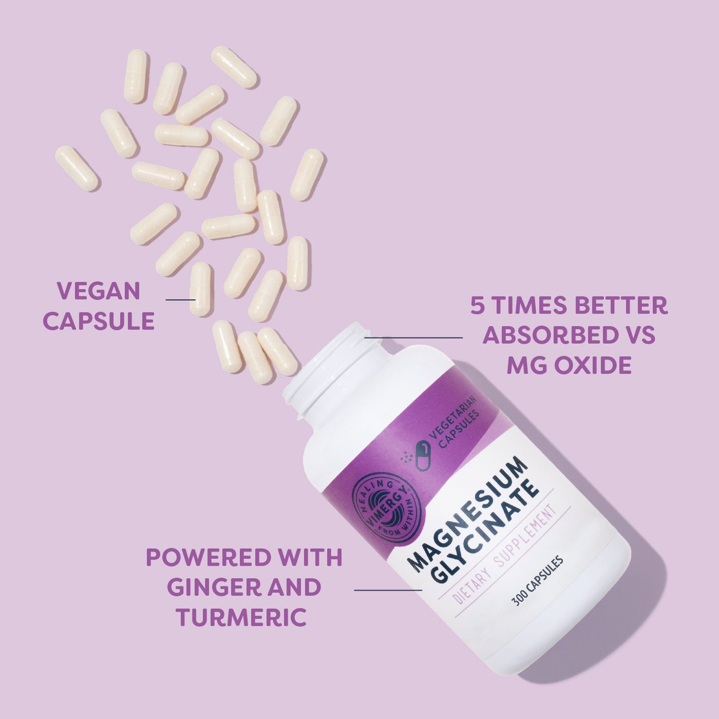 Vimergy Magnesium Glycinate, 300 Servings – Value Size