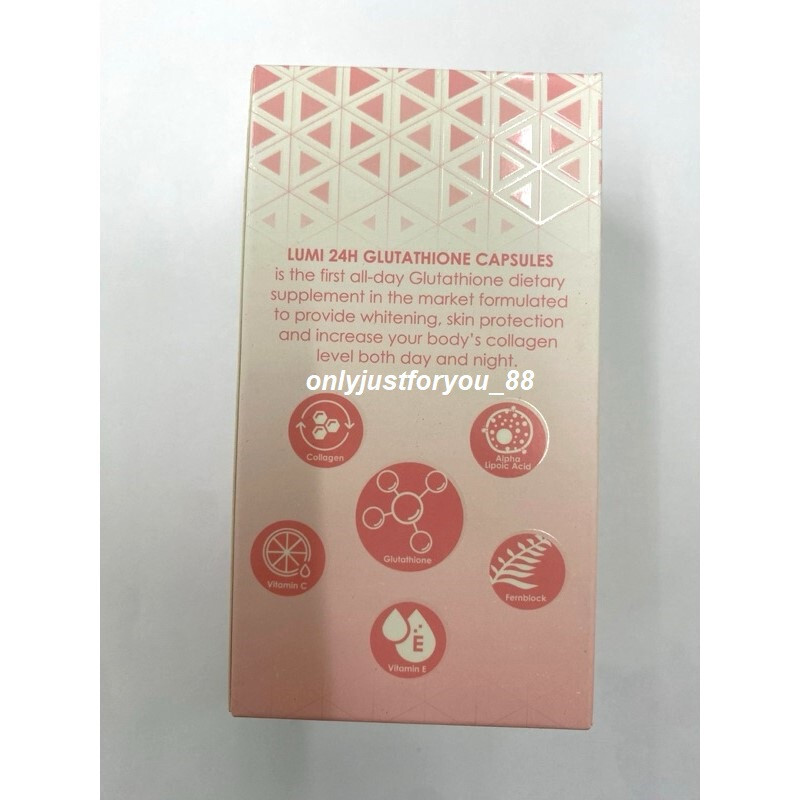 Beauty Vault LUMI 24H Glutathione 60 Caps Day and Night DHL Express Shipping