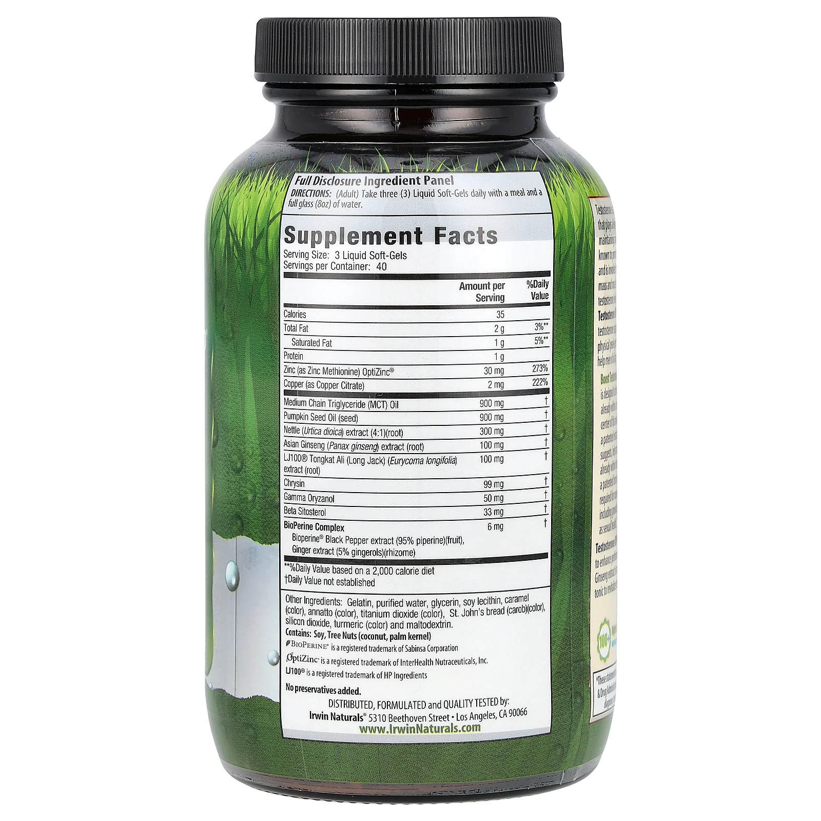 2 X Irwin Naturals, Testosterone UP� with Powerful LJ100� Longjack, 120 Liquid