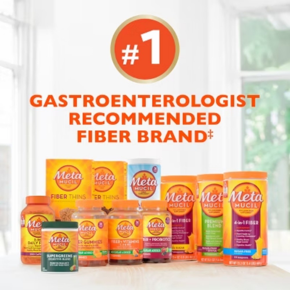 Metamucil Psyllium Fiber Supplement Sugar Free Powder – Orange