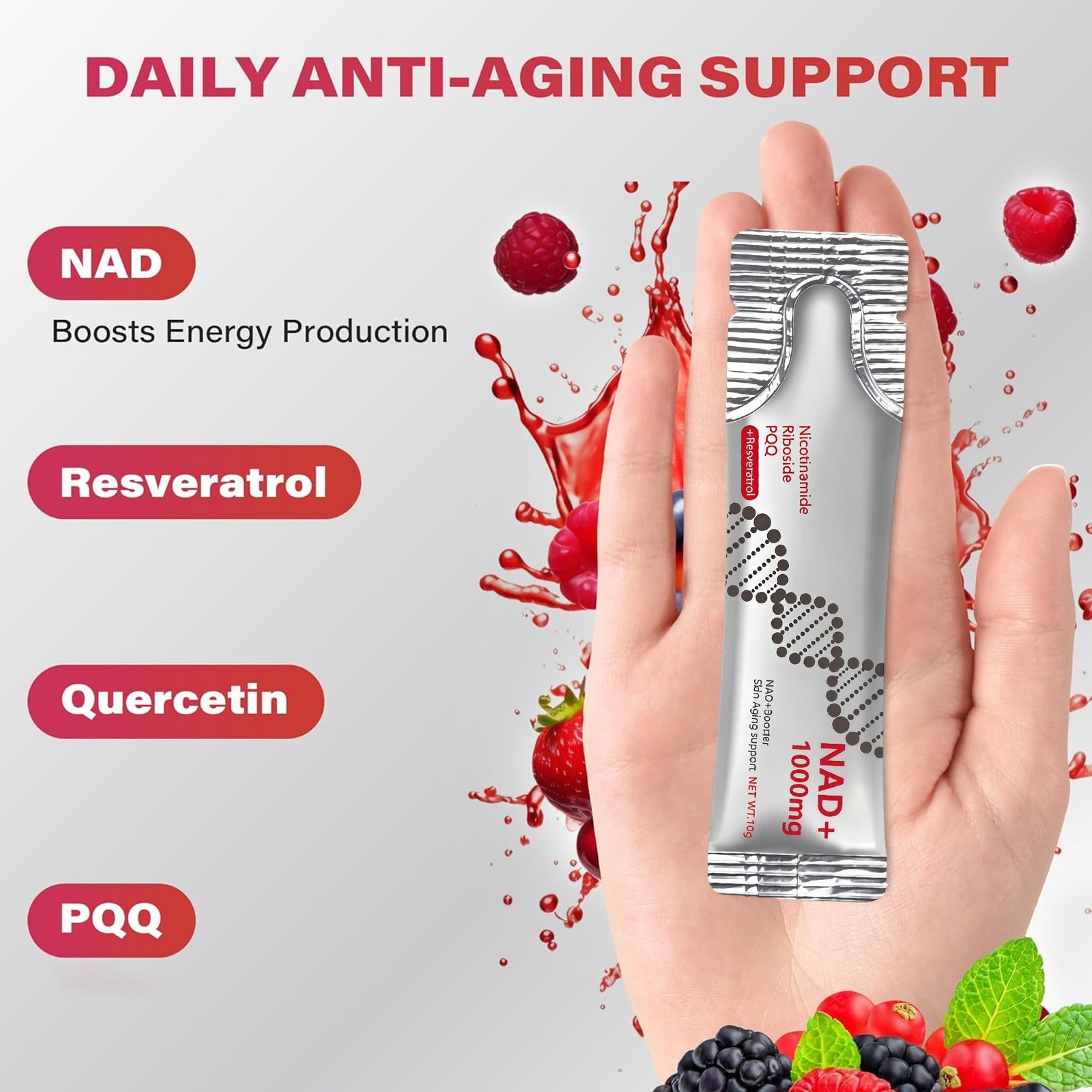 NAD+ Supplement 60pcs Premium Nicotinamide Riboside & Resveratrol DNA Repair