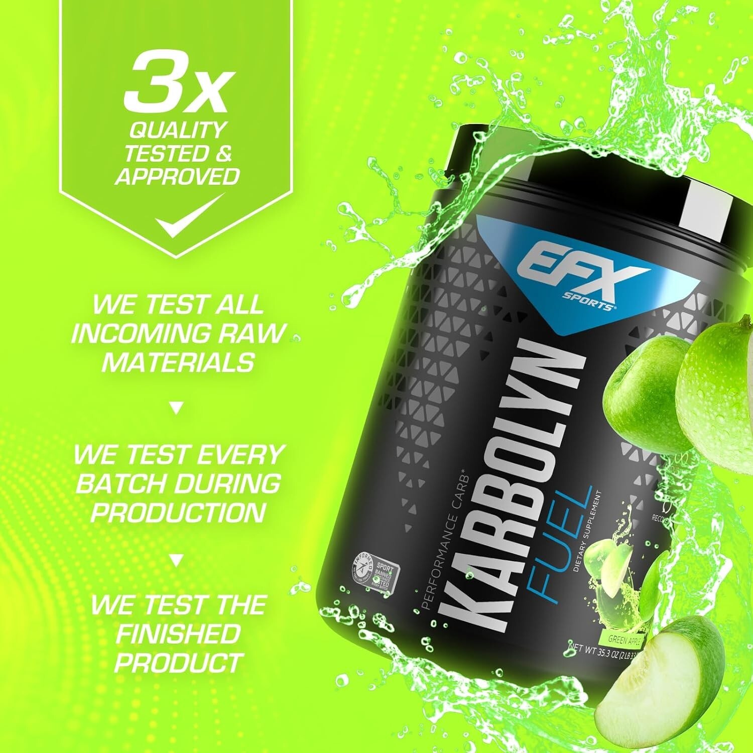 EFX Karbolyn Fuel: Fast Absorbing Carb Complex & Fuel Source, Green Apple 2.2 lb