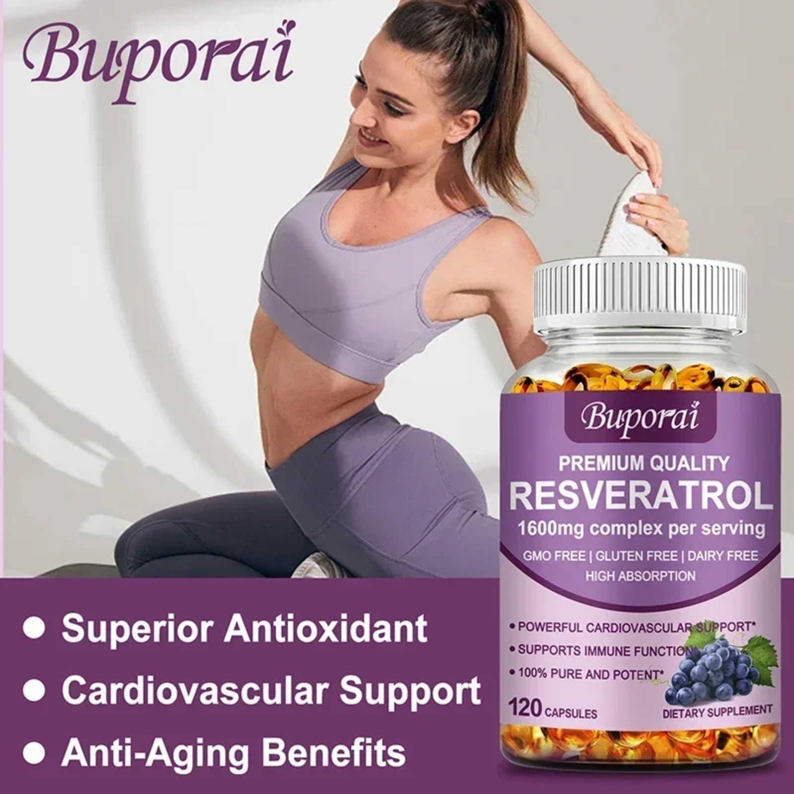 Resveratrol 240pcs – Supports Skin, Heart and Cardiovascular Health, Metabolism