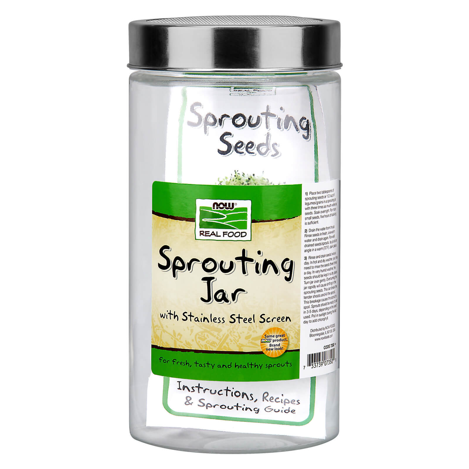 NOW Sprouting Jar – 1/2 Gallon, Keep a steady supply of sprouts growing