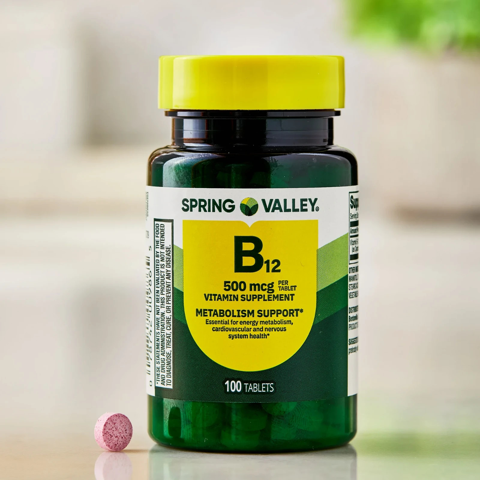 Spring Valley Vitamin B12 Tablets, 500 mcg, 100 Count