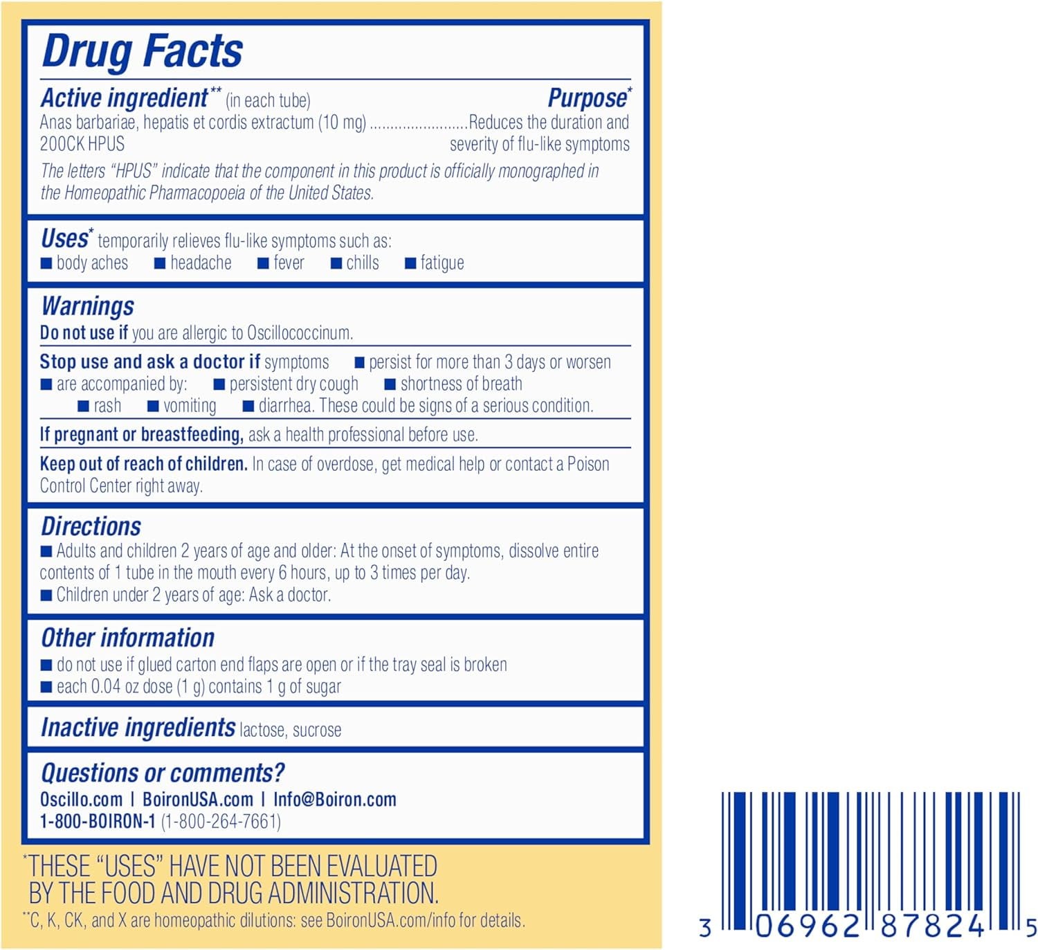 Boiron Oscillococcinum Homeopathic Medicine for Flu-like Symptoms, 30 Count