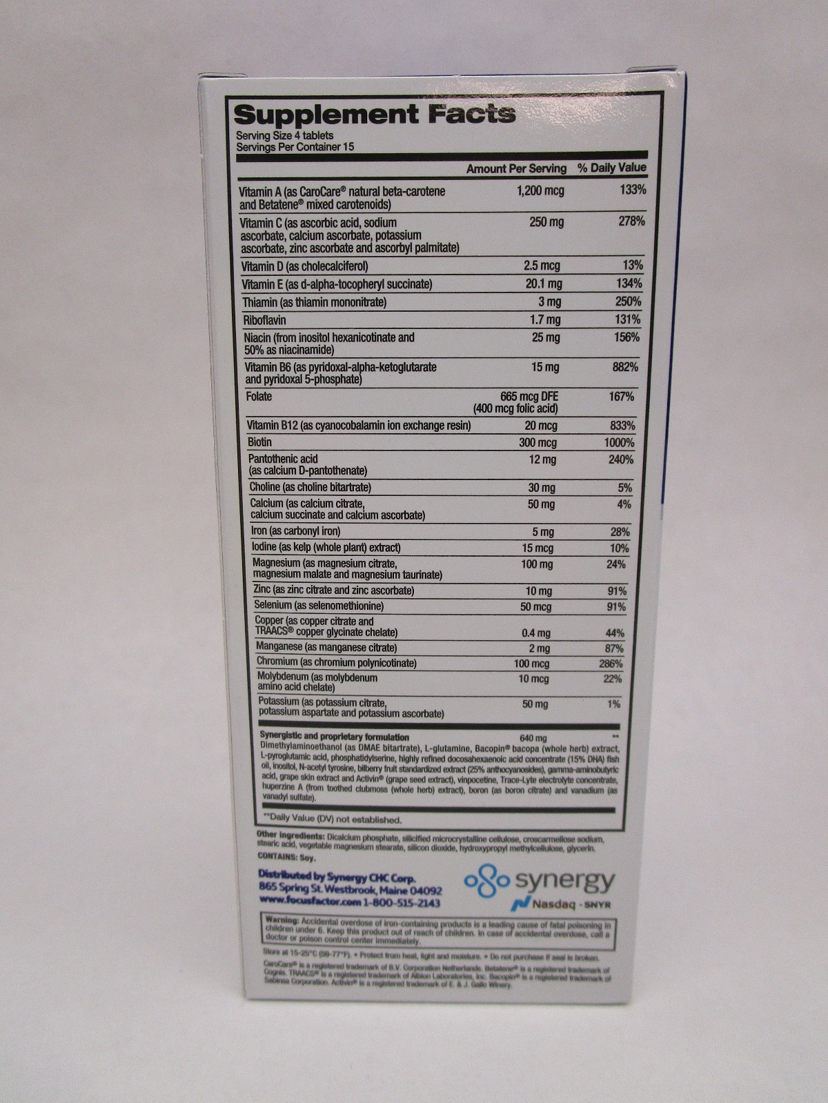 6 x Focus Factor Original Formula Multivitamin Brain Health 60 Count Bottle 2/28