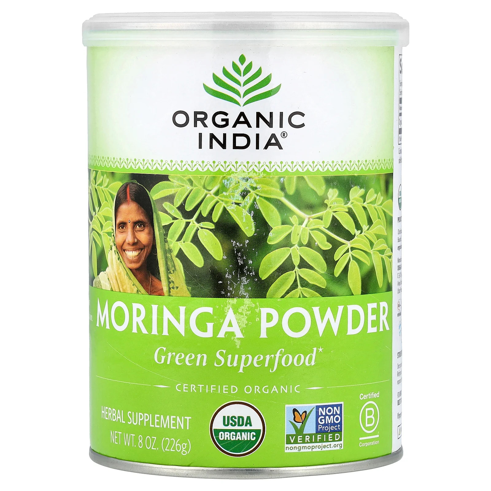 2 X Organic India, Moringa Powder Green Superfood, 8 oz (226 g)