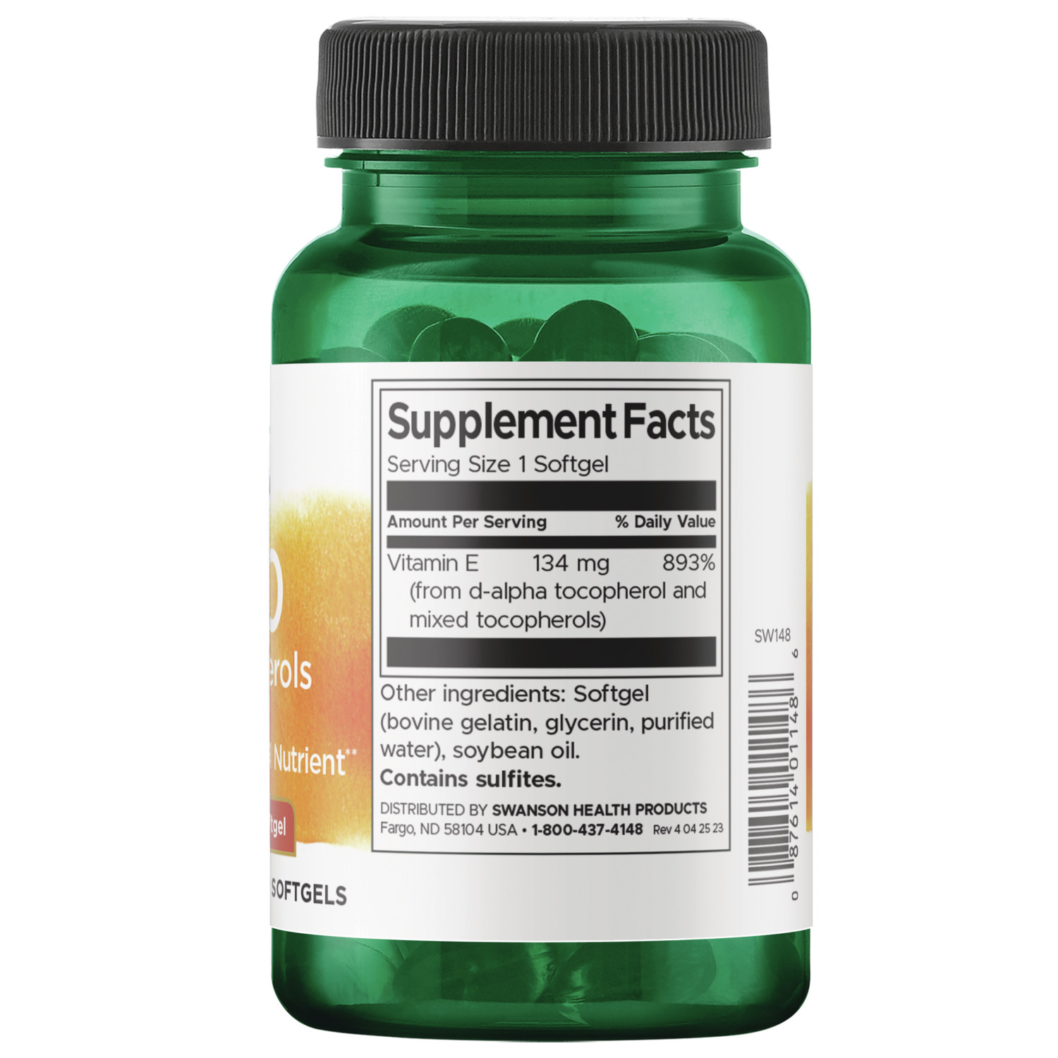 Swanson Vitamin E Mixed Tocopherols 200 Iu 100 Softgels