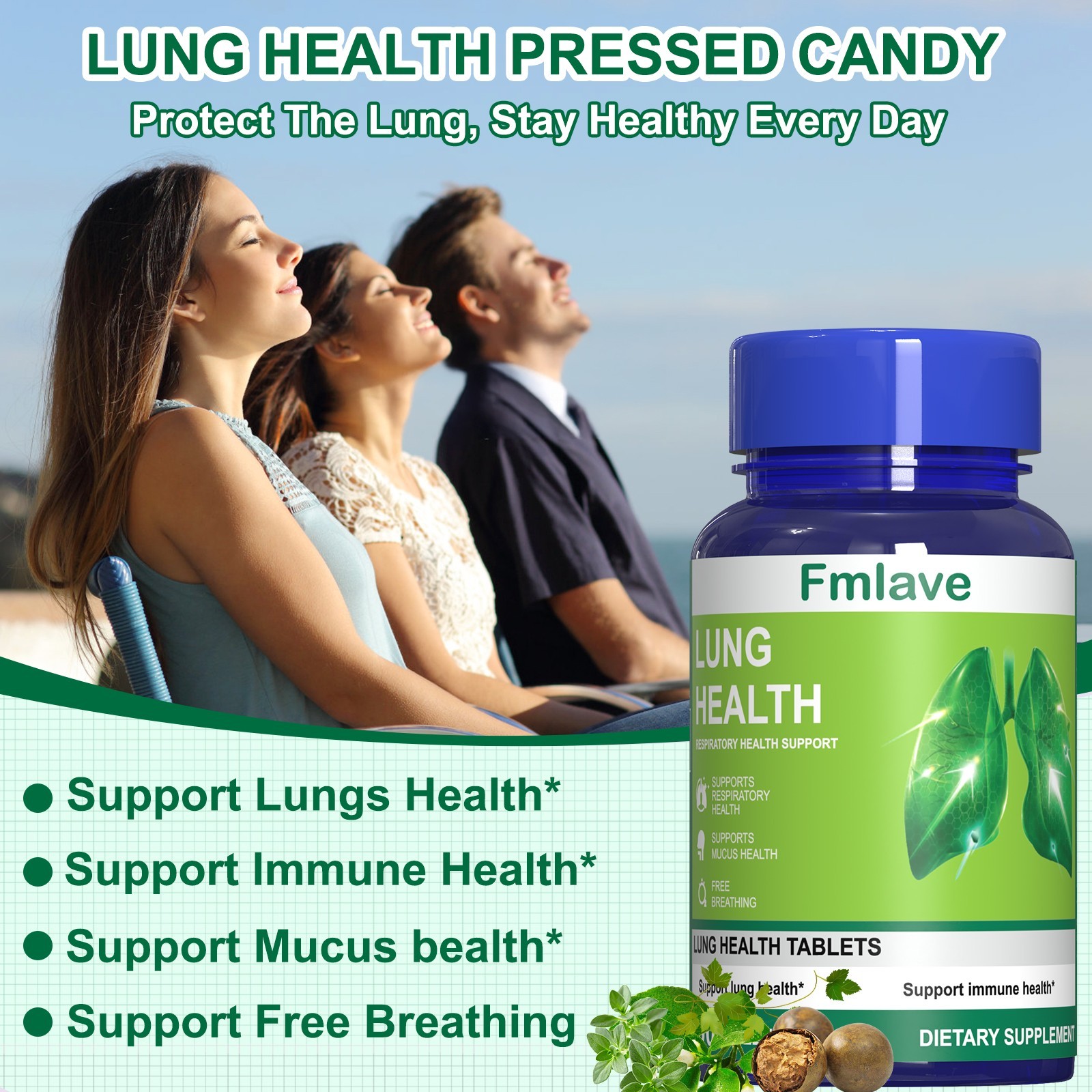 Lung Cleanse for Smokers Clear Your Airways Respiratory Support Supplement 60pcs