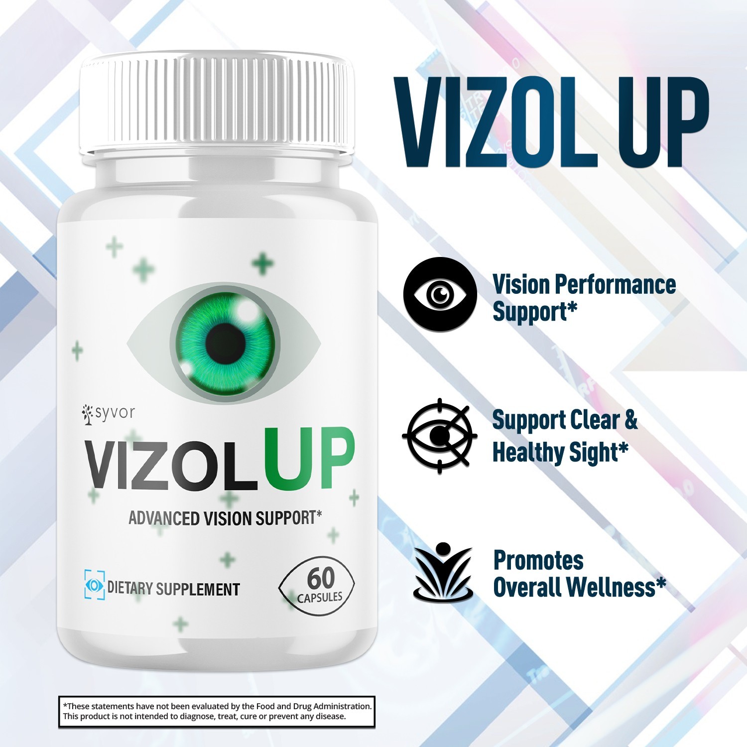 (1 Pack) Vizol Up Advanced Max Support Healthy Eye Function VizolUp 60 Capsules