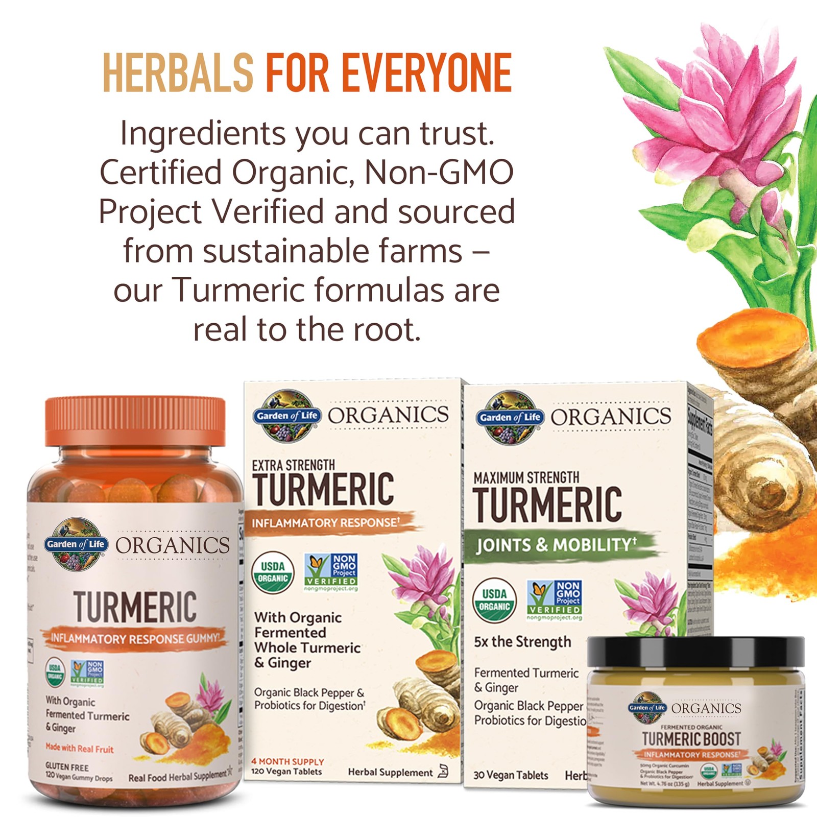 Garden of Life Organics Maximum Strength Turmeric Joints & Mobility Support 3…