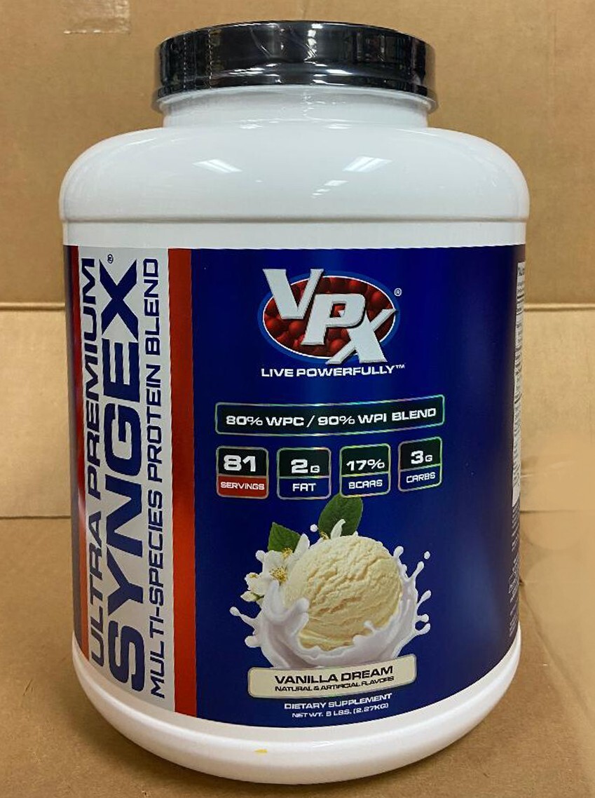VPX Sports, Delicious Syngex Vanilla 5 Lbs flavor. 20 Grams Protein, 81 Servings