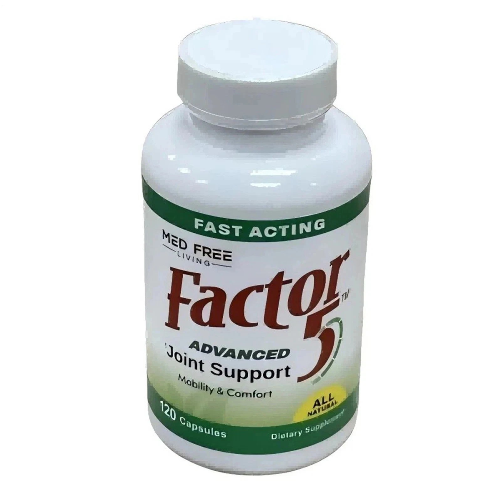 1-3Pack Med Free Living Factor 5 Joint Muscle Support Capsules 120 Count
