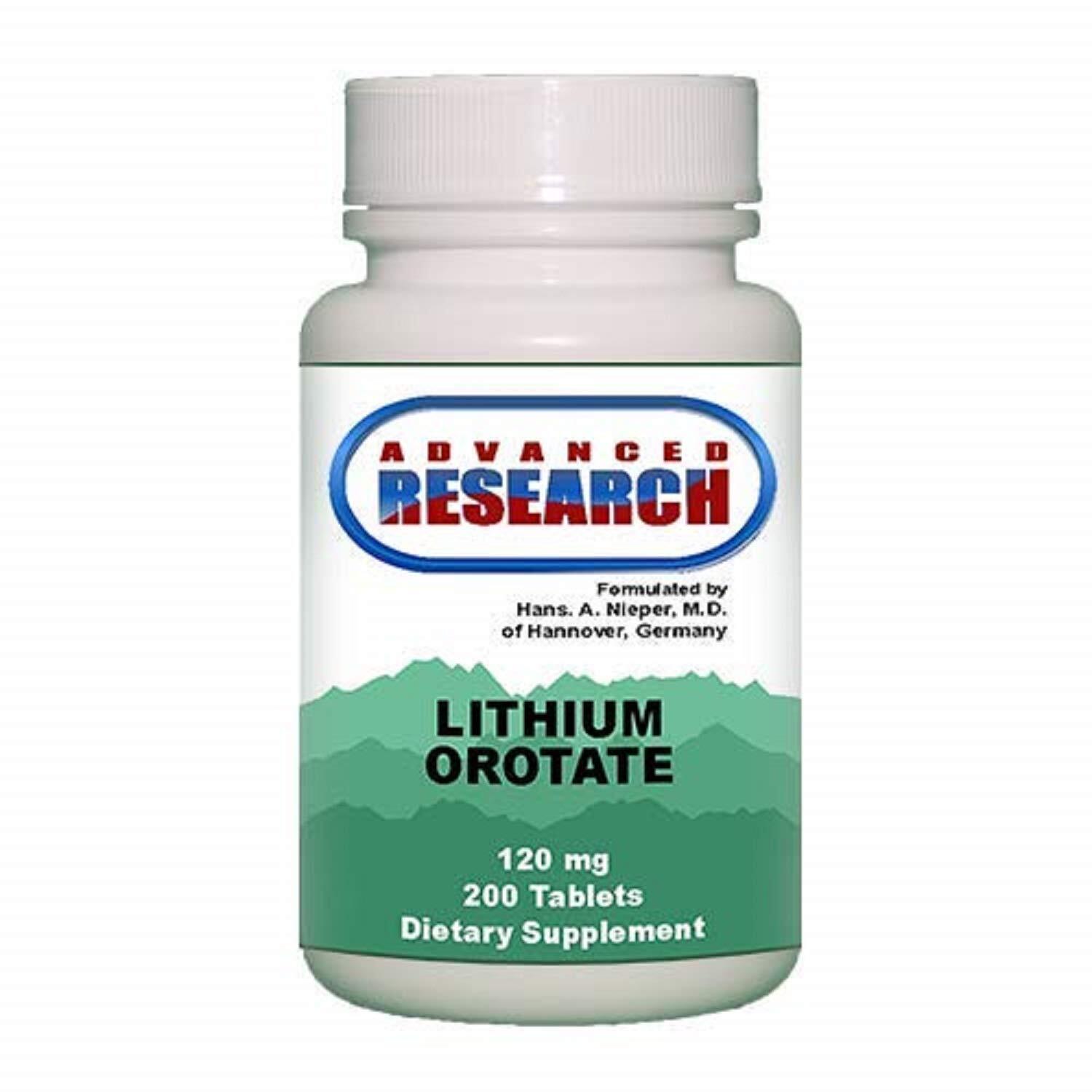 Dr Hans Nieper Lithium Orotate Tablets 120 mg 200 Count Dietary Supplement