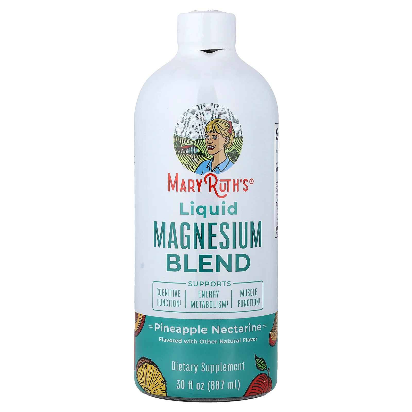 2 X MaryRuth’s, Liquid Magnesium Blend, Pineapple Nectarine, 30 fl oz (887 ml)
