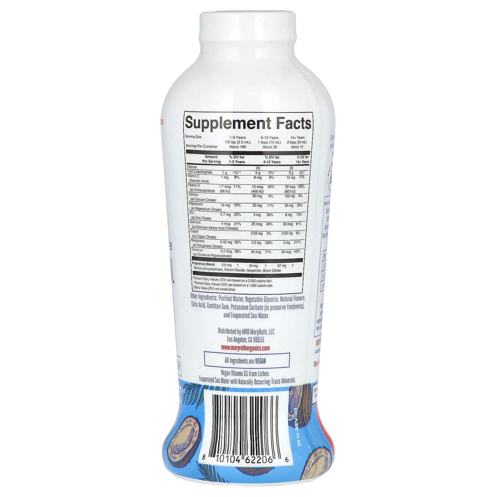 2 X MaryRuth’s, Liquid Nighttime Multimineral, Coconut Dream , 15.22 fl oz (450