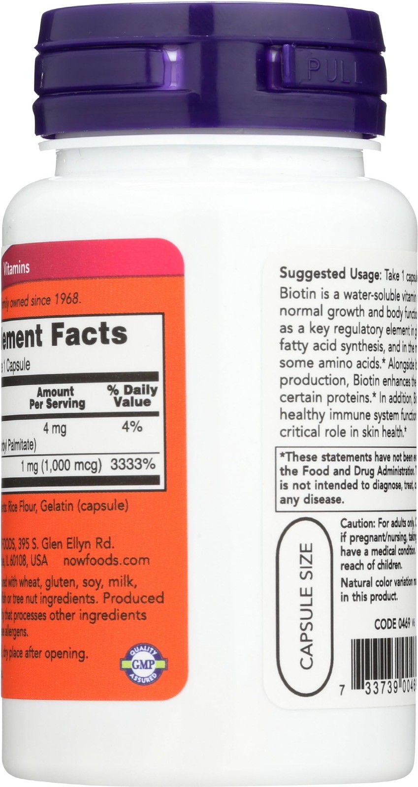 Now Foods Biotin 1000 MCG – 100 Capsules 100 Count (Pack of 1), No Color