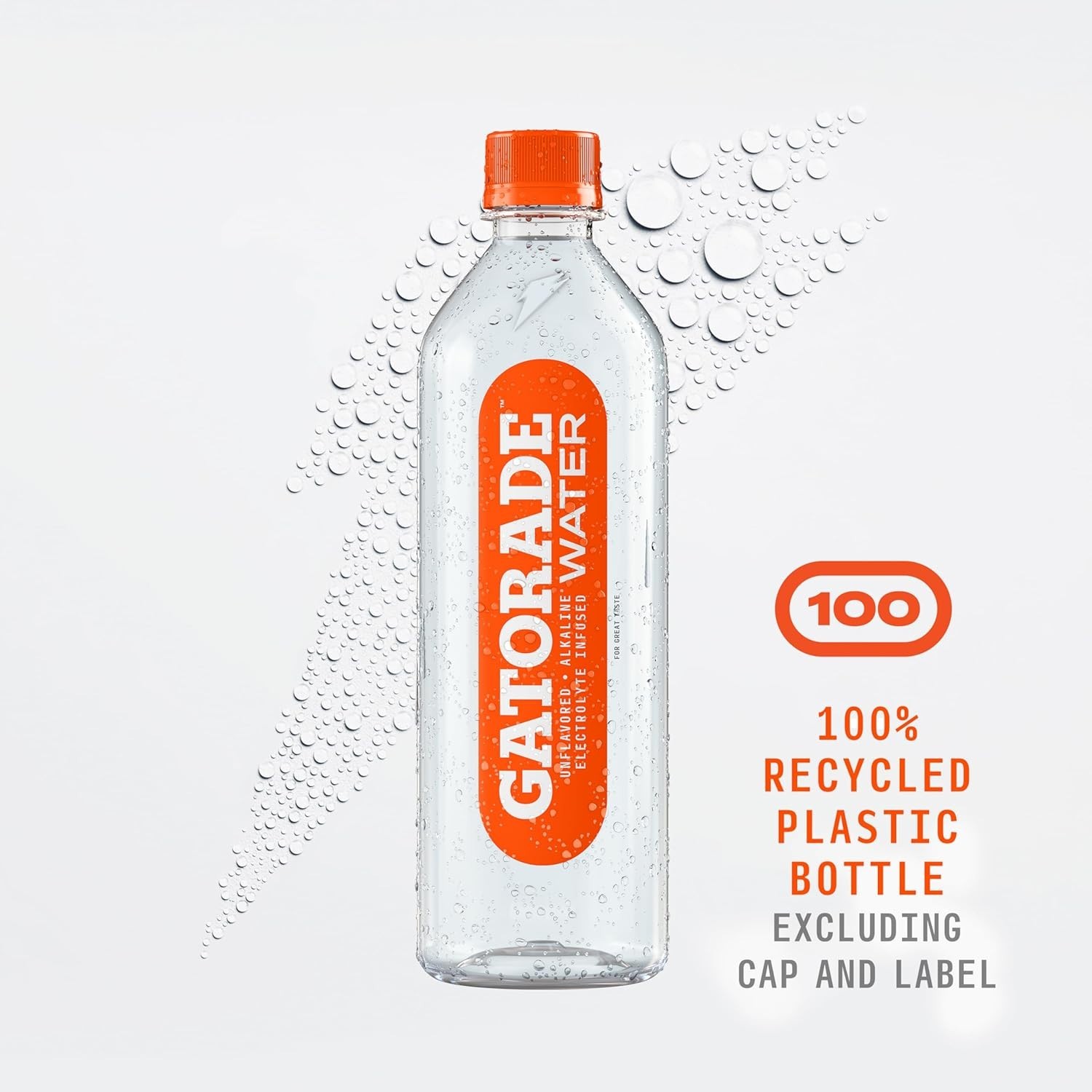 Gatorade Water, Unflavored, Electrolyte infused for 20 Fl Oz (Pack of 12)