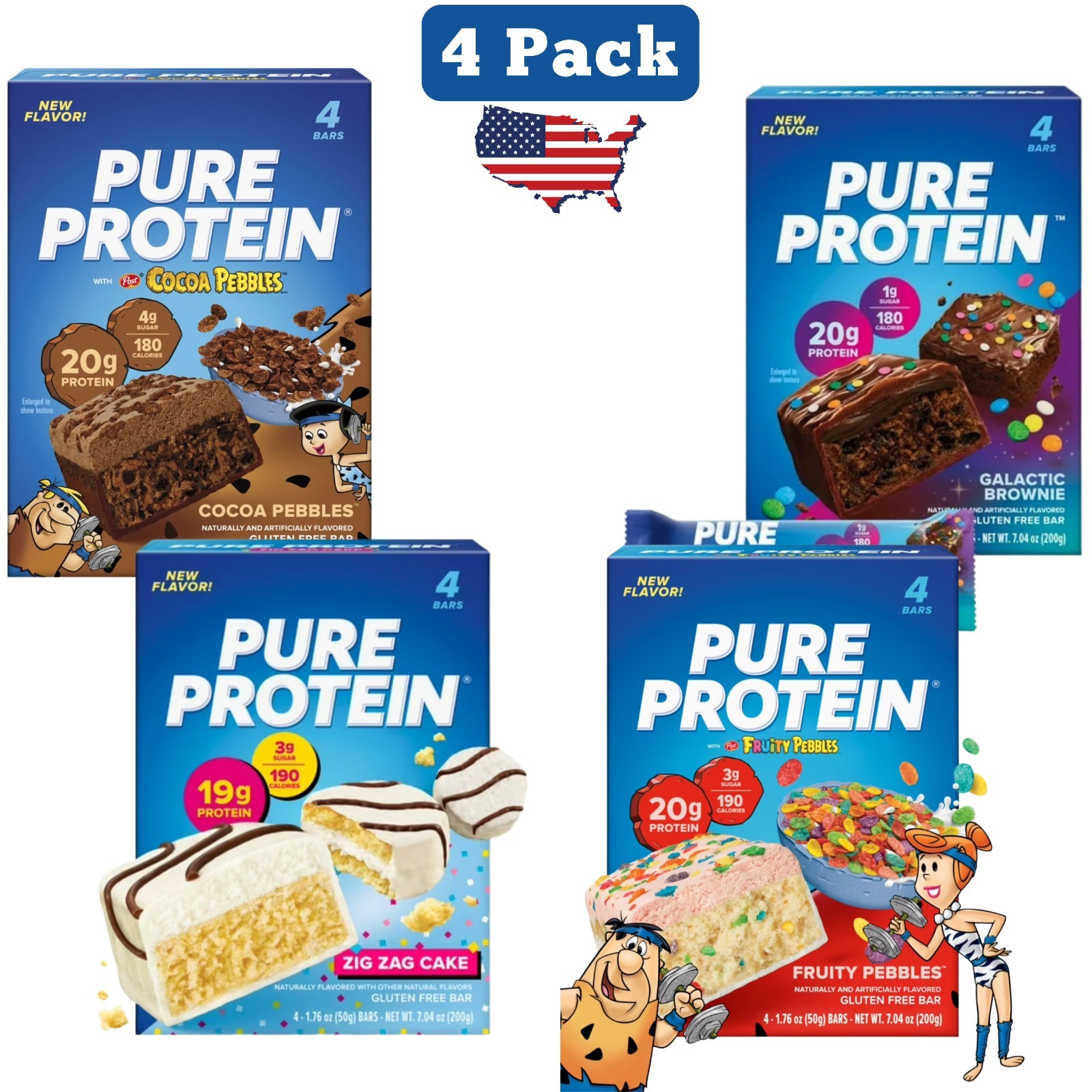 (16 Count) Pure Protein Pure Protein Bars, High Protein, Variety Pack, 4 Packs