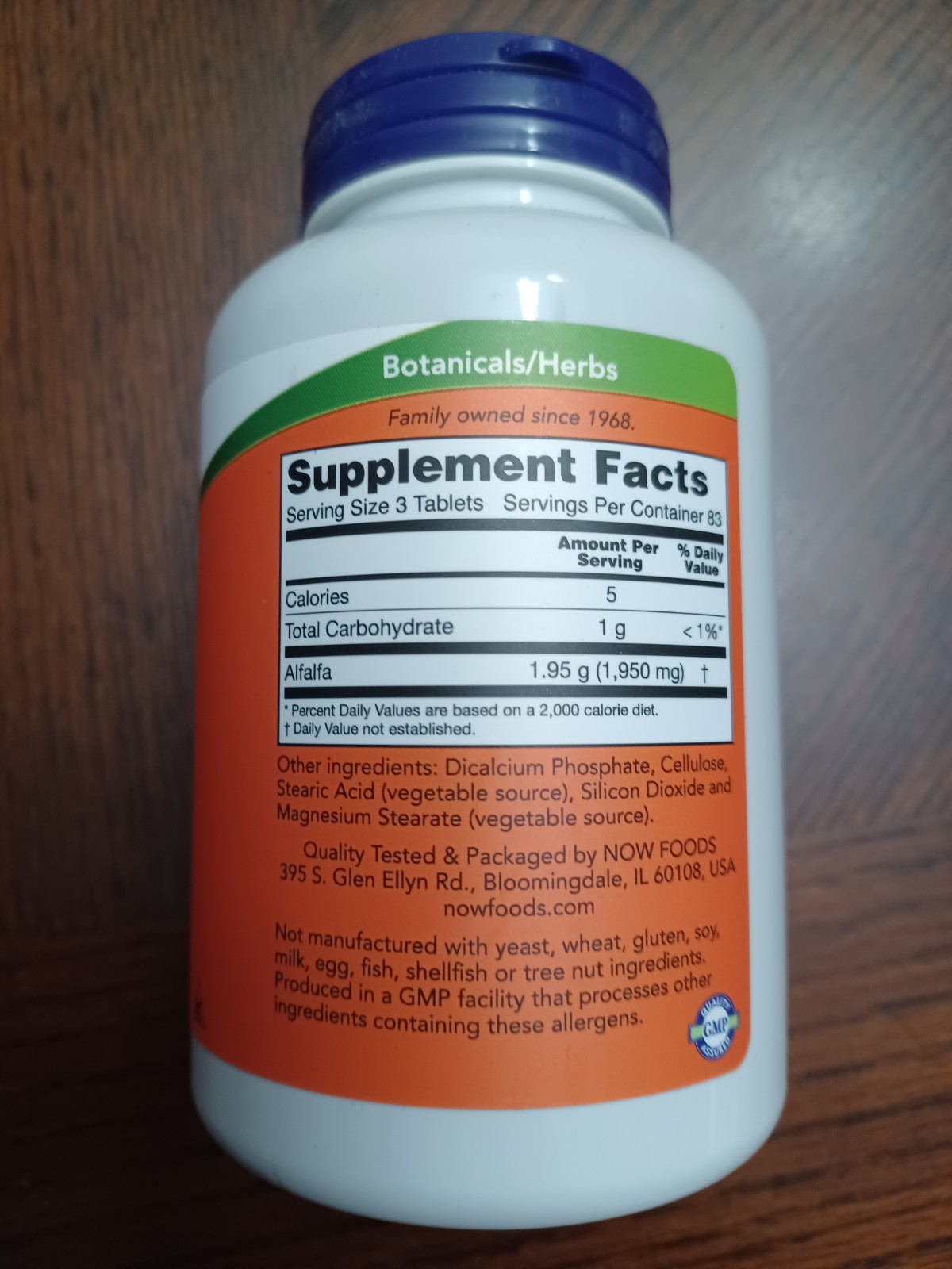 Now Foods Alfalfa, 650 mg, Super Green – 250 Tablets – Exp. 10/2028