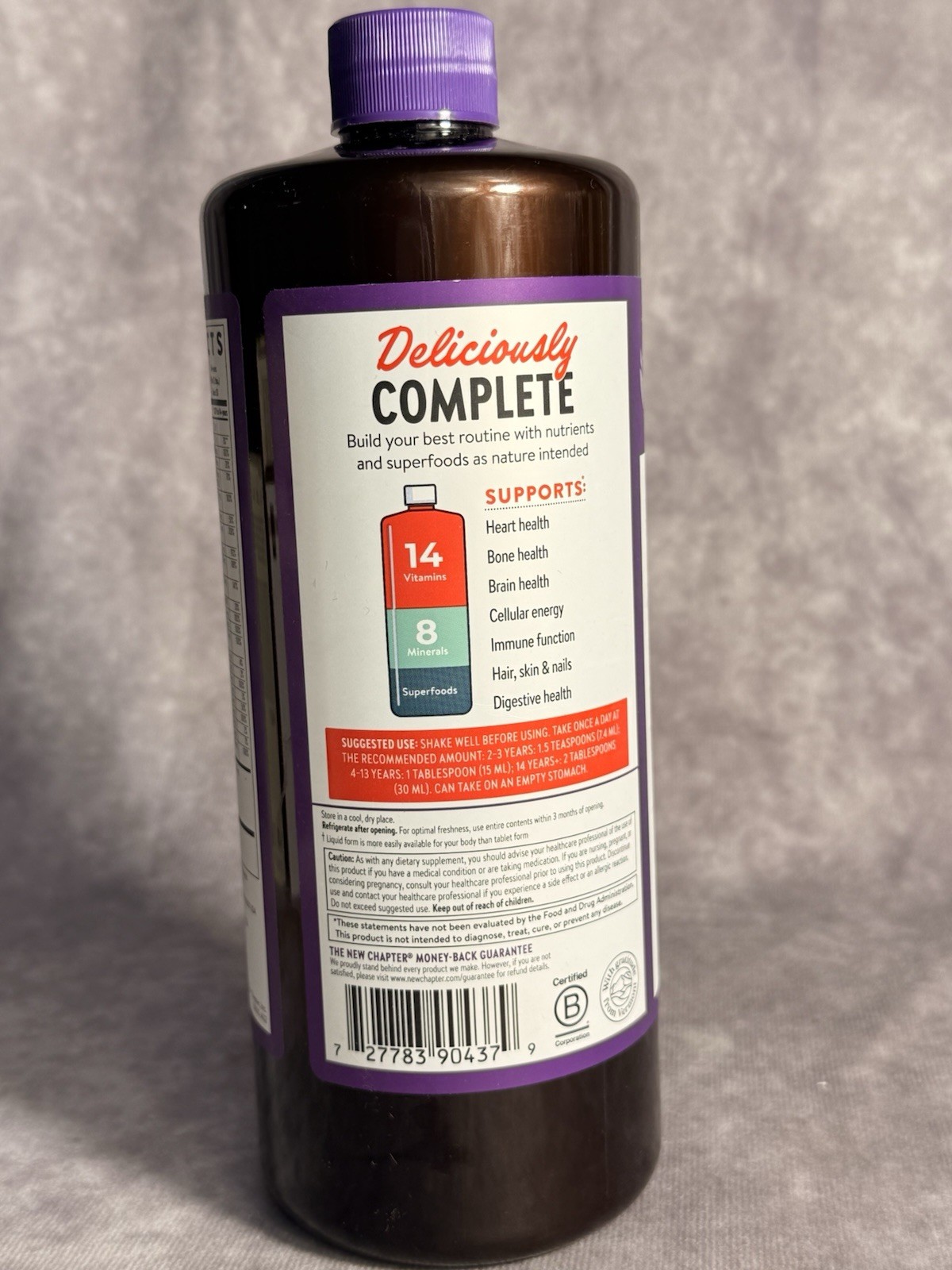 New Chapter Liquid Multivitamin 30 fl oz 14 Vitamins 8 Minerals General Wellness