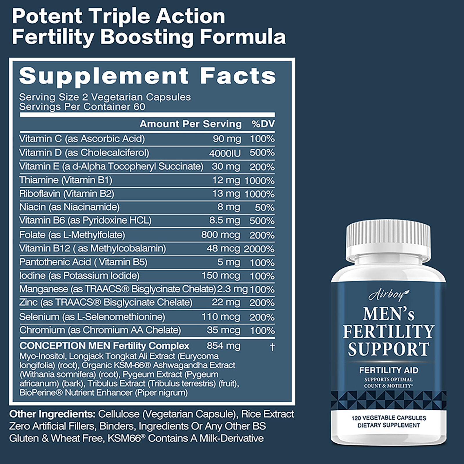 Men’s Fertility Support – Supports Sperm Health & Semen Volume Natural Formula