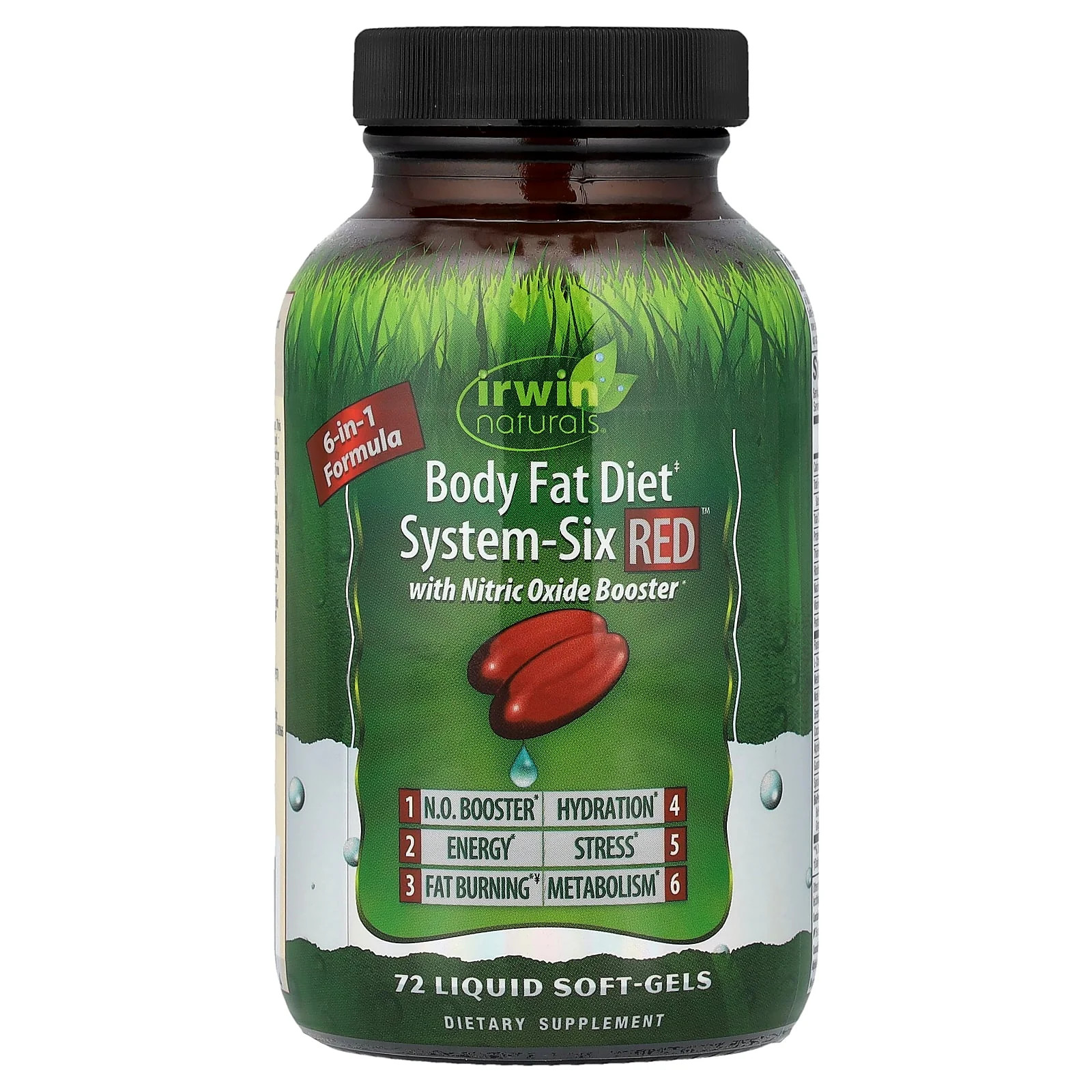 2 X Irwin Naturals, Body Fat Diet, System-Six Red�, 72 Liquid Soft-Gels